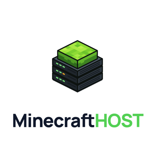 Logo MinecraftHost na výšku pre svetlé pozadie